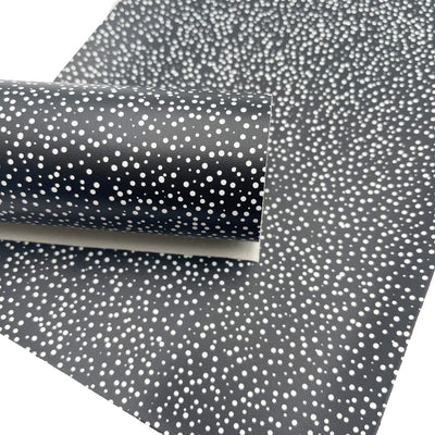 Black Dots Smooth Faux Leather Sheets