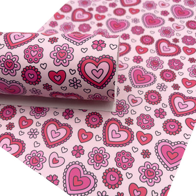 Scalloped Hearts Smooth Faux Leather Sheets
