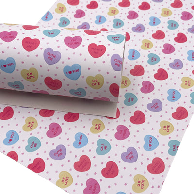 Candy Hearts Smooth Faux Leather Sheets
