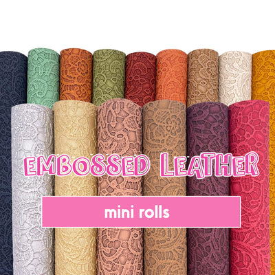 Floral Lace Embossed Faux Leather Rolls