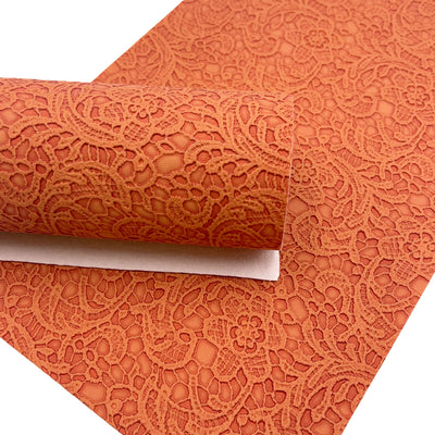 Terracota Floral Embossed Faux Leather Sheets