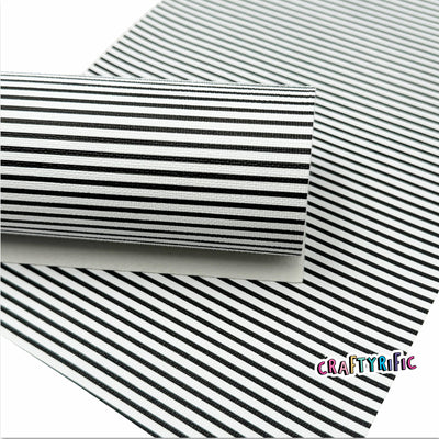 Black and White Stripes Faux Leather Sheet