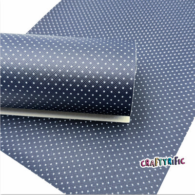 Navy Polka Dot Faux Leather Sheets