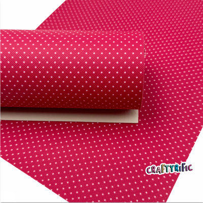 HOT PINK Small Polka Dot Faux Leather Sheets