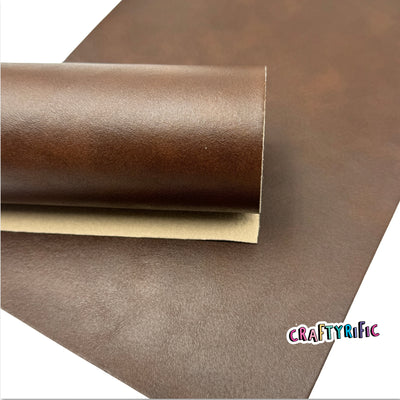 Mocha Brown Smooth Faux Leather Sheet