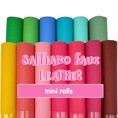Bright Color Saffiano Faux Leather Mini Roll 12x26" Inch