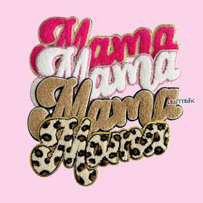 Mama Chenille Iron On Patch *NEW COLORS*