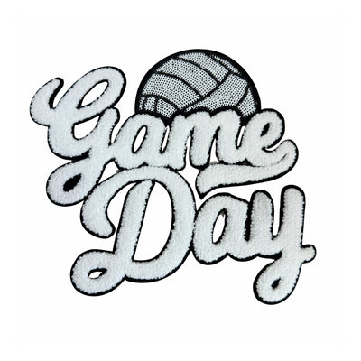 Game Day Chenille Patch, Volleyball Sequin Iron On Patch, T-Shirt patch, Heat Transfer Patch
