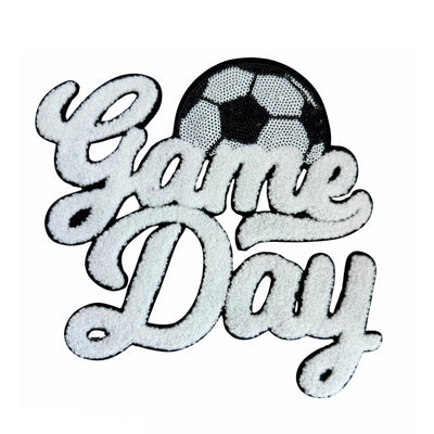 Game Day Chenille Patch, Soccer Sequin Iron On Patch, T-Shirt patch, Heat Transfer Patch
