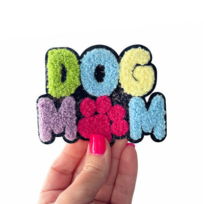 Dog Mom Chenille Iron On Patch