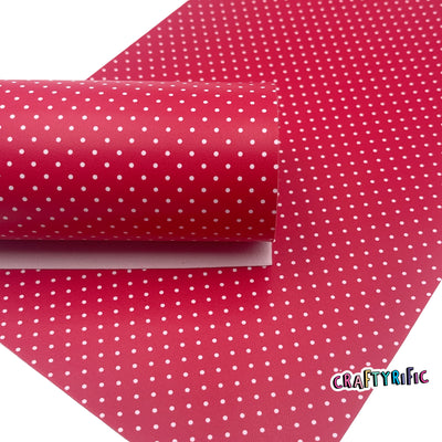 Red Polka Dot Faux Leather Sheet