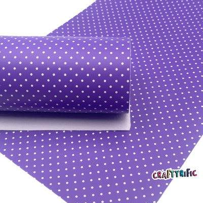Purple Polka Dot Faux Leather Sheet