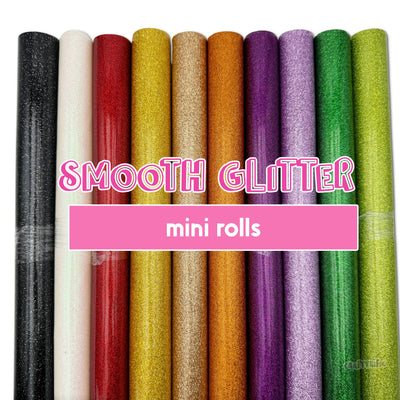 Smooth Glitter Mini Roll 12x26" Inch, Glitter Vinyl With Canvas Back For Embroidery, Glitter Sheets, Embroidery Glitter
