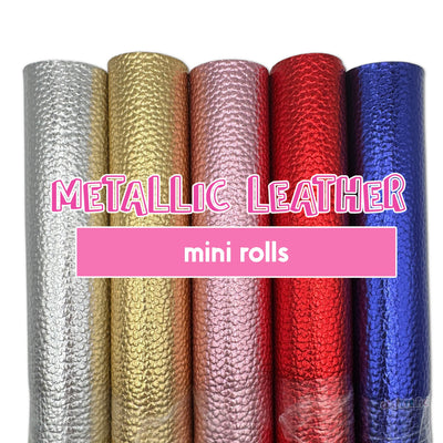 Metallic Pebbled Faux Leather Mini Roll 12x26" Inch, Continuous Large Faux Leather Fabric Cut