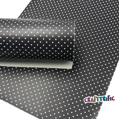 Black Polka Dot Faux Leather Sheet