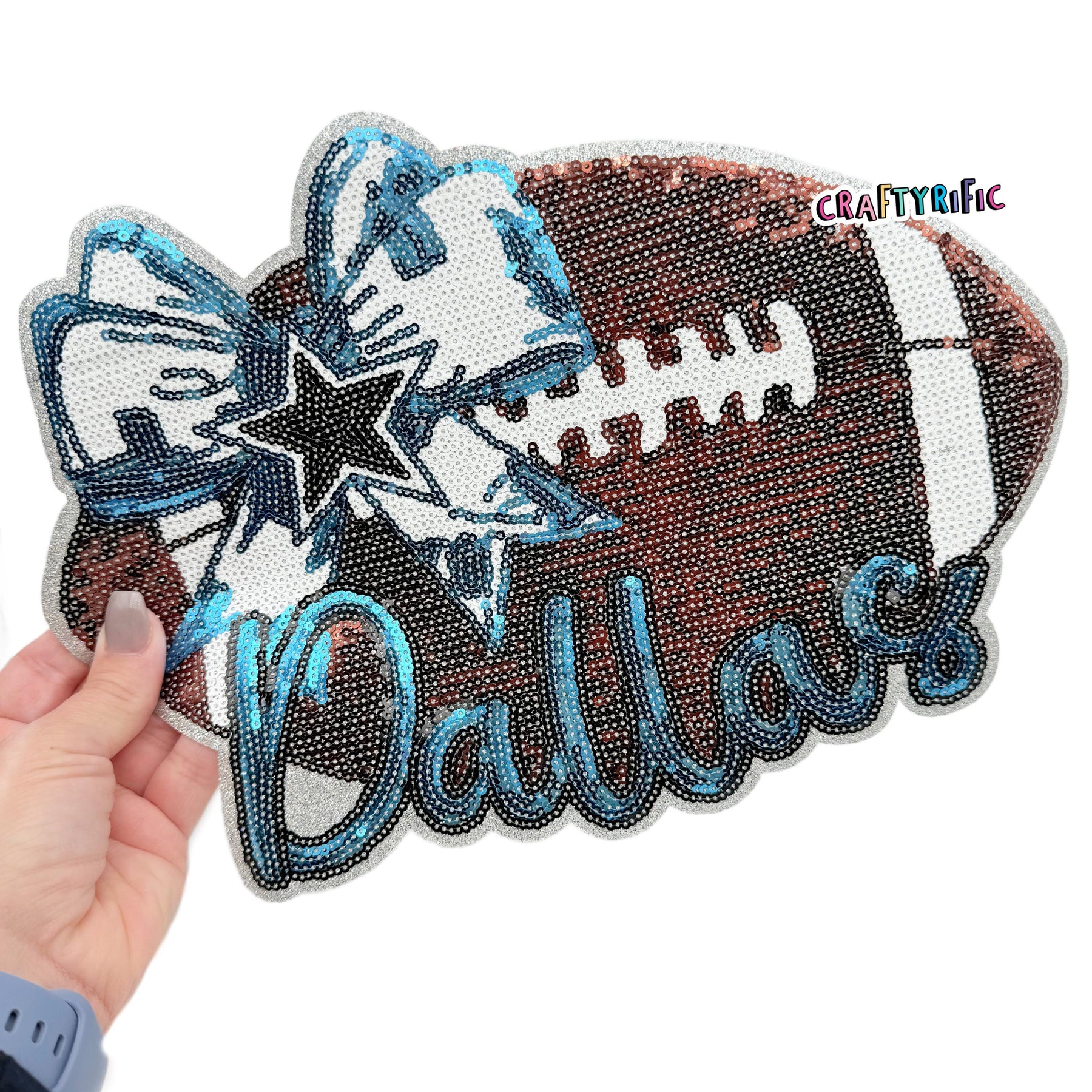 Football Rhinestone Patches Dallas Football Sequin Patch – Craftyrific