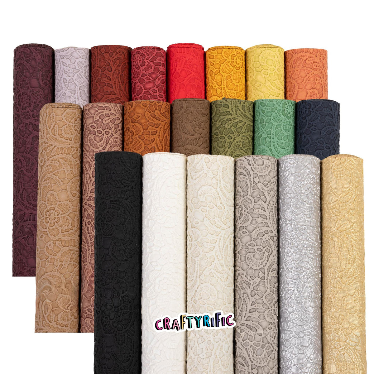 Floral Lace Embossed Faux Leather Rolls – Craftyrific