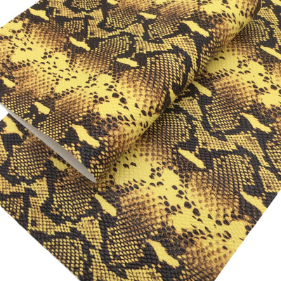 SNAKE YELLOW Faux Leather Sheets