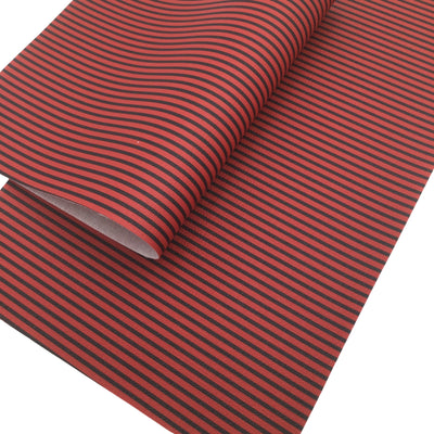 STRIPES Black and Red Faux Leather Sheet