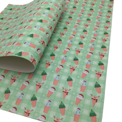 SWEET CHRISTMAS CONES Faux Leather Sheets