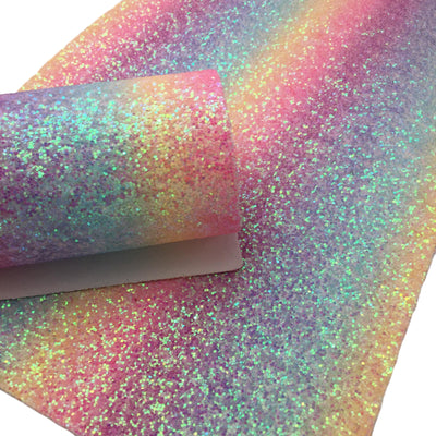 PASTEL RAINBOW Chunky Glitter Canvas Sheet