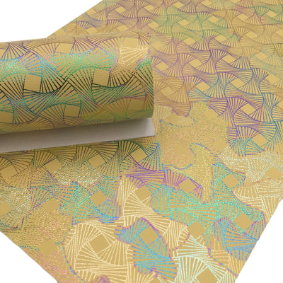 YELLOW FANS Iridescent Faux Leather Sheets