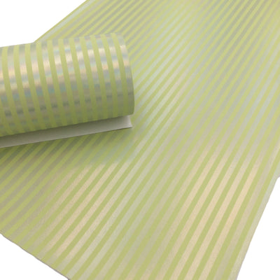 YELLOW PASTEL STRIPES Faux Leather Sheets