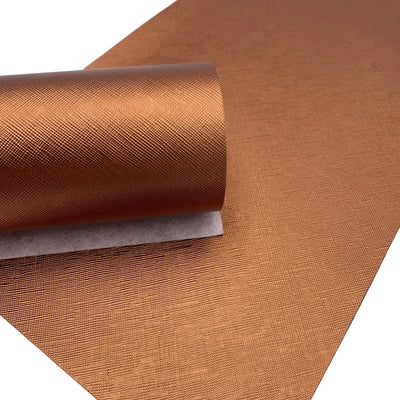 METALLIC BRONZE SAFFIANO Faux Leather Sheets, Saffiano Texture, Leather for Earrings, Fabric Sheet, Textured Leather