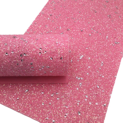 PINK SEQUIN Chunky Glitter Canvas Sheets