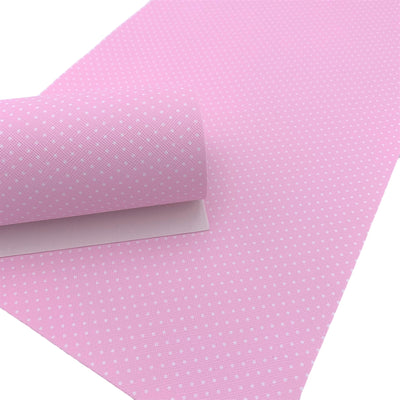 PINK Small Polka Dot Faux Leather Sheets, Faux Leather Sheets for Earrings, Printed Faux Leather, Vinyl Fabric Sheet, 268