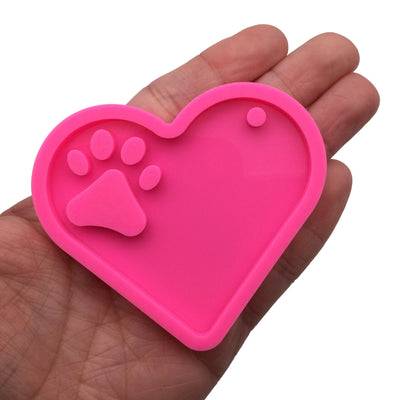 Heart With Paw Pendant Mold