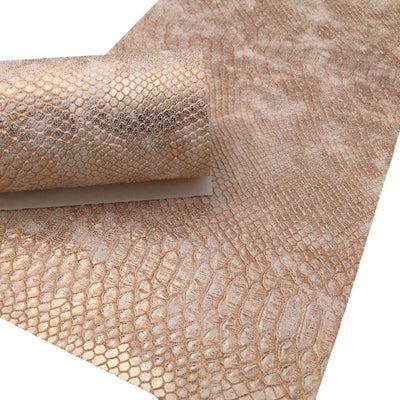 ROSE GOLD SNAKE Faux Leather Sheet