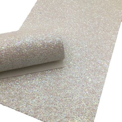 WHITE AURORA Chunky Glitter Canvas Sheets
