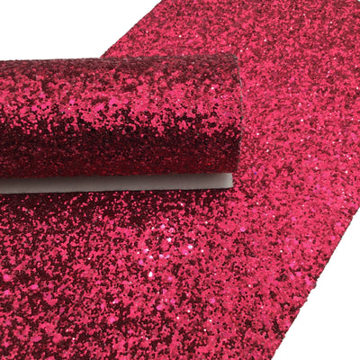 Hot Pink Chunky Glitter Canvas Sheets