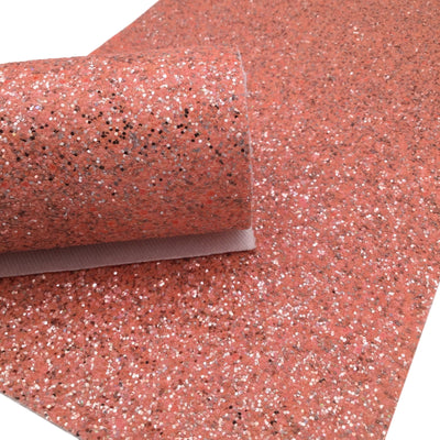PEACH AND SILVER Chunky Glitter Canvas Sheets