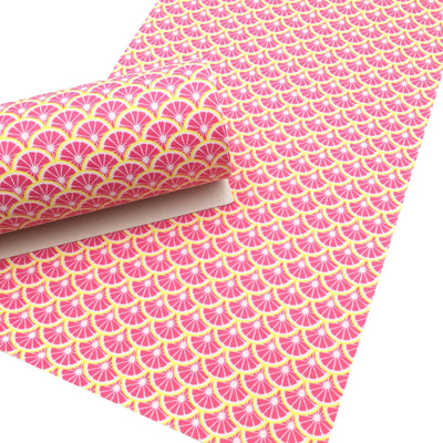 PINK GRAPEFRUIT Print Faux Leather Sheets