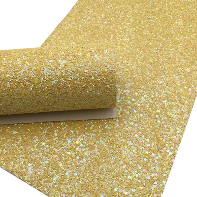 YELLOW IRIDESCENT Glitter fabric Sheets