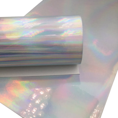 SILVER HOLOGRAPHIC MIRROR Fabric Sheets, Faux Leather Material, Iridescent Leatherette, Fabric Sheet for Hair Bows and Earrings