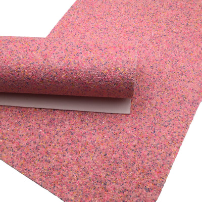 FLAMINGO PINK MIXED Chunky Glitter fabric Sheets