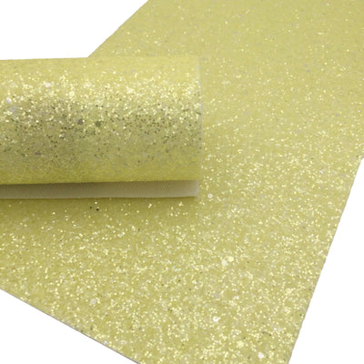 LEMON YELLOW FROSTED Chunky Glitter fabric Sheets