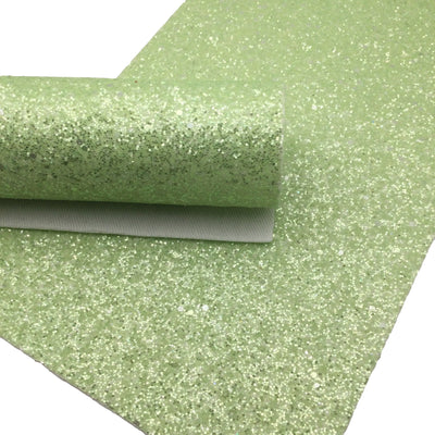 PISTACHIO GREEN FROSTED Chunky Glitter fabric Sheets