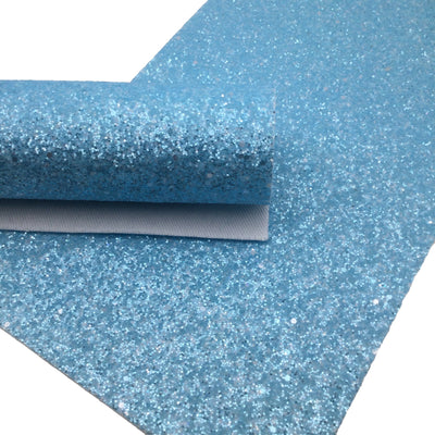 BEACH BLUE FROSTED Chunky Glitter fabric Sheets