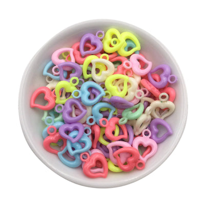 200 Pastel Color Heart Charms