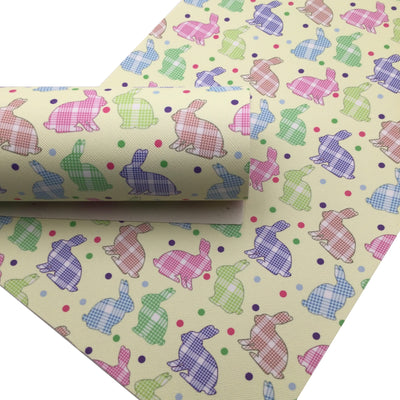 PLAID BUNNIES Faux Leather Sheets