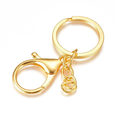 5 Gold Swivel Lobster Clasp and Chain Keychain