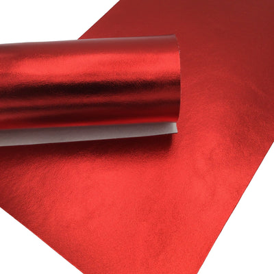 RED METALLIC Smooth Faux Leather Sheets