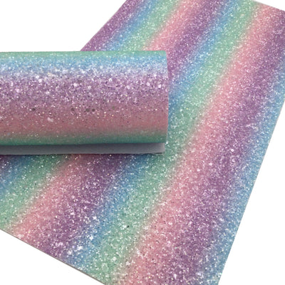 RAINBOW Chunky Glitter fabric Sheets