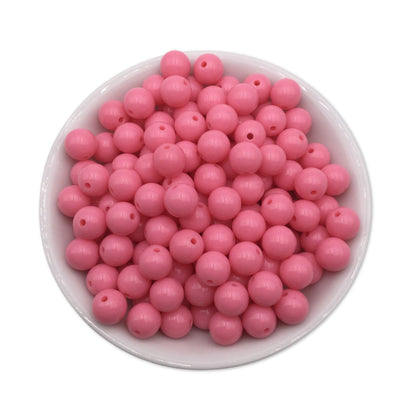50 Rouge Pink Bubblegum Beads 10mm, Acrylic Beads, Chunky Beads for Jewelry