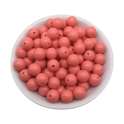 50 Coral  Bubblegum Beads 12mm, Acrylic Beads, Chunky Beads for Jewelry