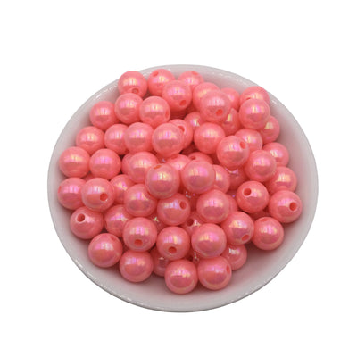 12mm Pink AB Bubblegum Beads 50pcs